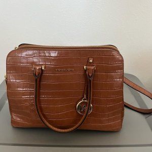 Brown Crocodile-Style Michael Kors Purse